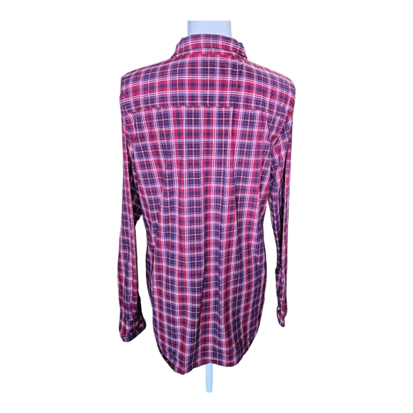 Gap Women's Boyfriend Fit Button Down, Long Sleeve Plaid, Coupe, Size L - Picture 5 of 11